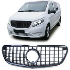 Sport Kühlergrill Passt für Mercedes Vito W447 2014-2019 Schwarz Glanz