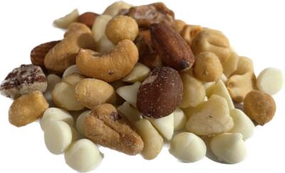 Delicious Fresh Roasted Nuts With Belgian White Chocolate Callets Fresh Organic