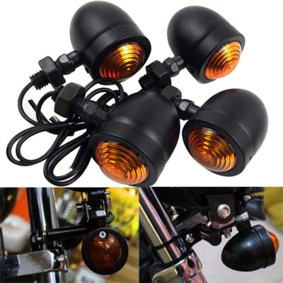 4X Motorcycle Mini Bullet Turn Signals Tail Lights For Cafe Racer Bobber Chopper