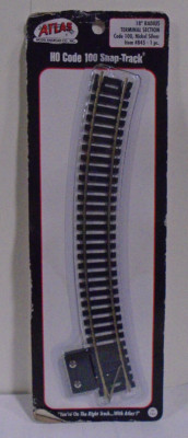 ATLAS #845 HO CODE 100 SNAP TRACK 18'' RADIUS TERMINAL SECTION NEW
