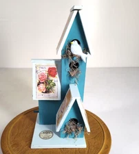 Country Rustic Handmade Wooden Birdhouse Sky Blue Decor Only