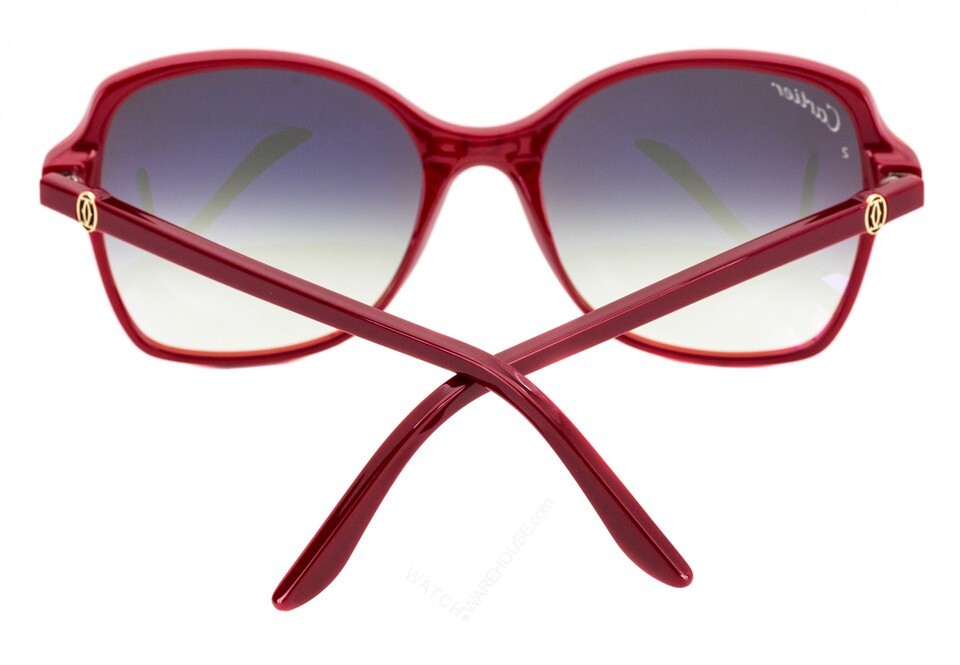 CARTIER Double C-Decor 56-18-140 MM Burgundy Composite Sunglasses