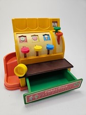 Vintage 1974 Fisher Price Cash Register 926 WORKS with Bell Ding  1 Coin Toy