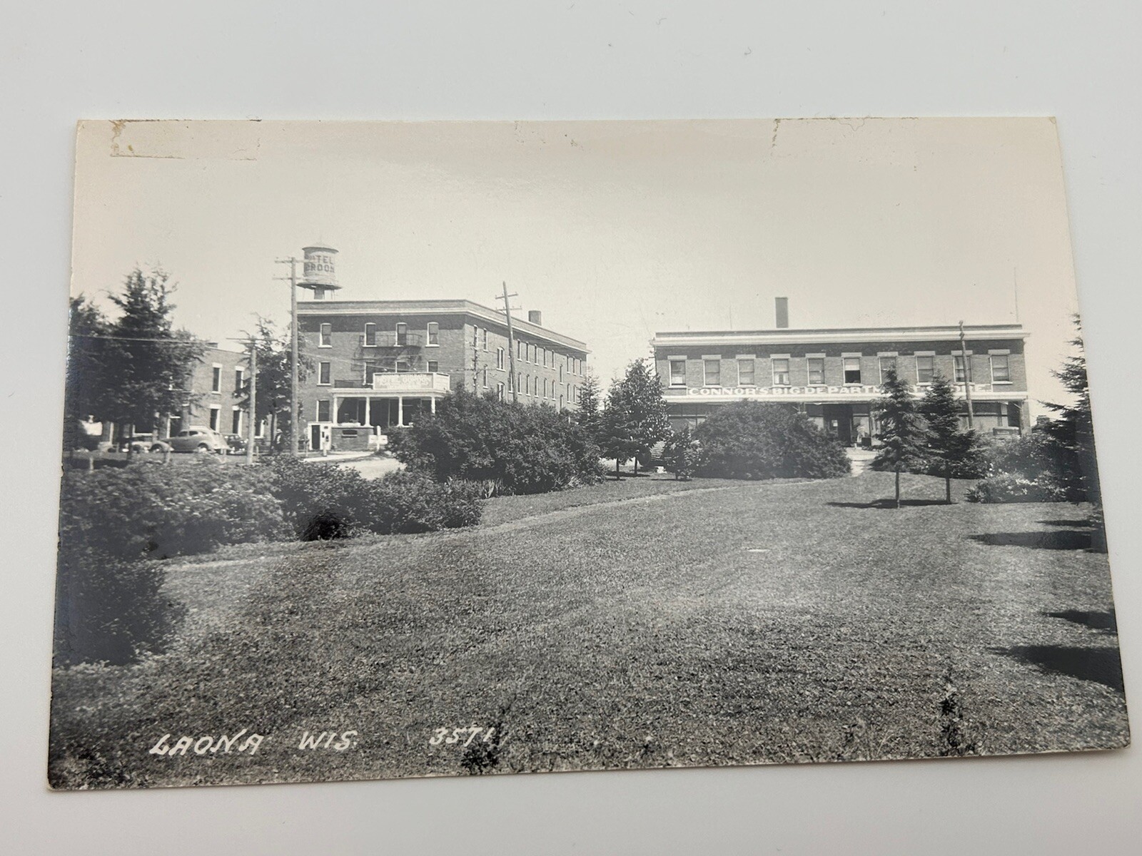 RPPC Real Picture Postcard Vintage Laona Wisconsin 3571 Connors Big