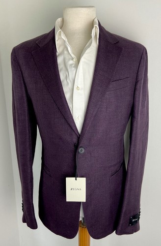 Ermenegildo Z ZEGNA ZZEGNA Plum Linen & Wool Blend Blazer Jacket RRP: £795.00 - Picture 2 of 12