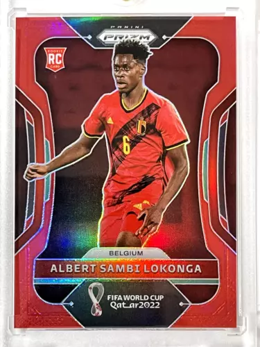 2022 Prizm World Cup Albert Sambi Lokonga Red Prizm Rookie Card RC /399
