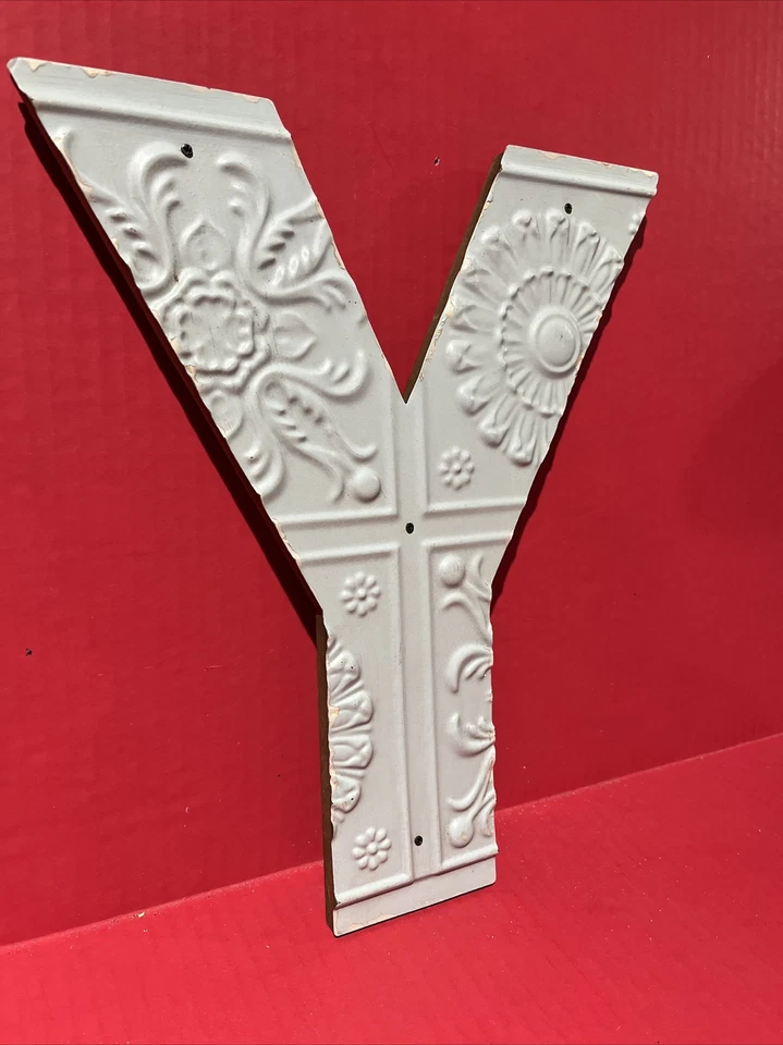 Shabby Chic Wood/Metal Hanging Letter Y Antique Blue 11 11/16” New - Image 2 of 4