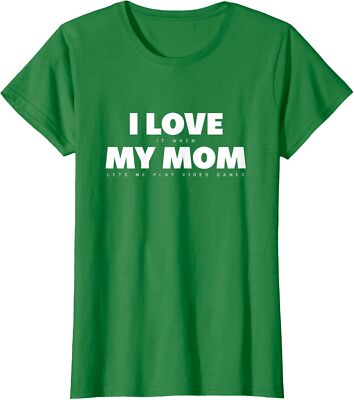 Gaming Apparel Gamingi Love My Mom Funny Present Ladies' Crewneck T-Shirt