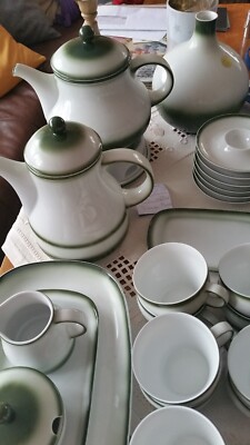 Kaffeegeschirr weiß/grün 15 Personen Azberg Donau Passau