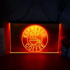 Espresso Coffee 3D LED Neon Light Sign For Café Bar Restaurant Shop Wall Décor
