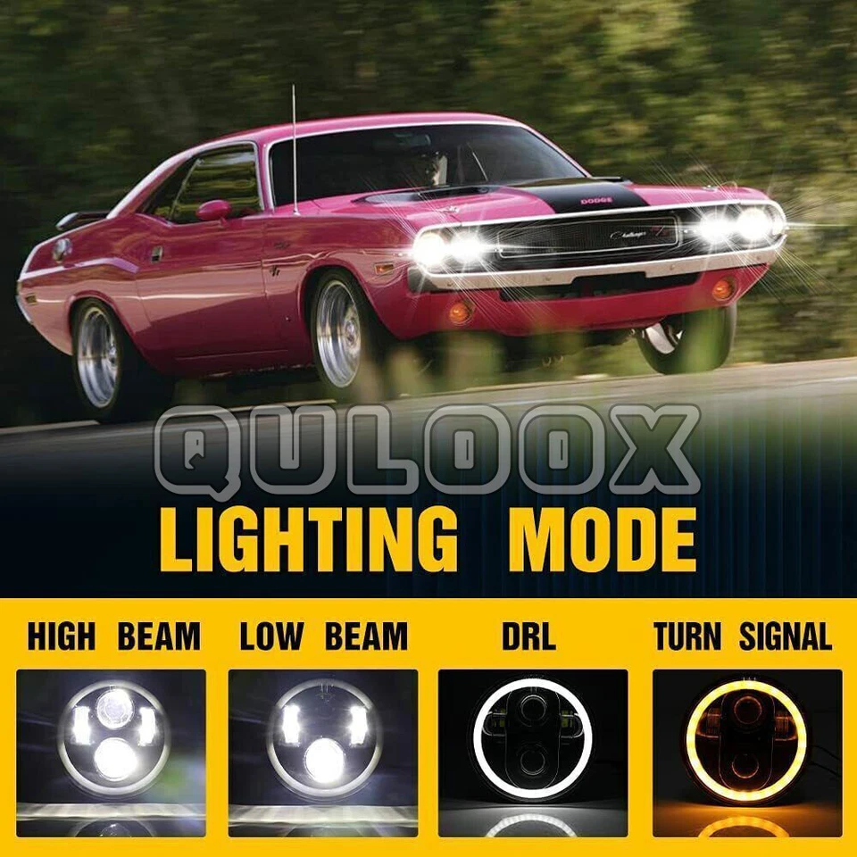 4PCS 5-3/4 5.75" white h4 LED Headlights Hi/Lo Beam For BMW 325i 528i 535i E30 Foto 4 de 4