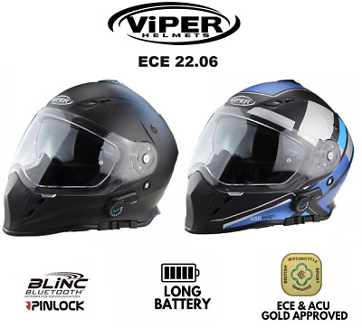 Motorrad Bluetooth Helm ViR RSV141 Integralhelm Blinc Motorrad ECE ACU Crash