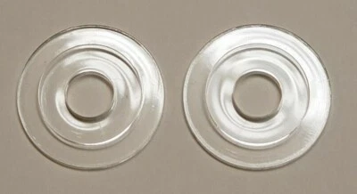 SET OF 2 CLEAR PLASTIC WASHERS FOR CRYSTAL FIXTURES & CHANDELIERS NEW 57362J