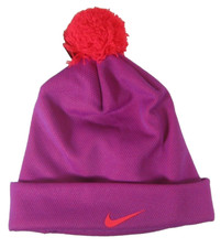 Nike Girls Swoosh Pom Beanie Hat Cap Cuff Youth Size 7/16 NWT 20
