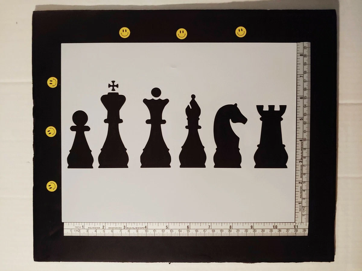 Chess Piece Wall Art Cut-Outs With Pawns, King Queen, Rooks Knights, and  Bishops