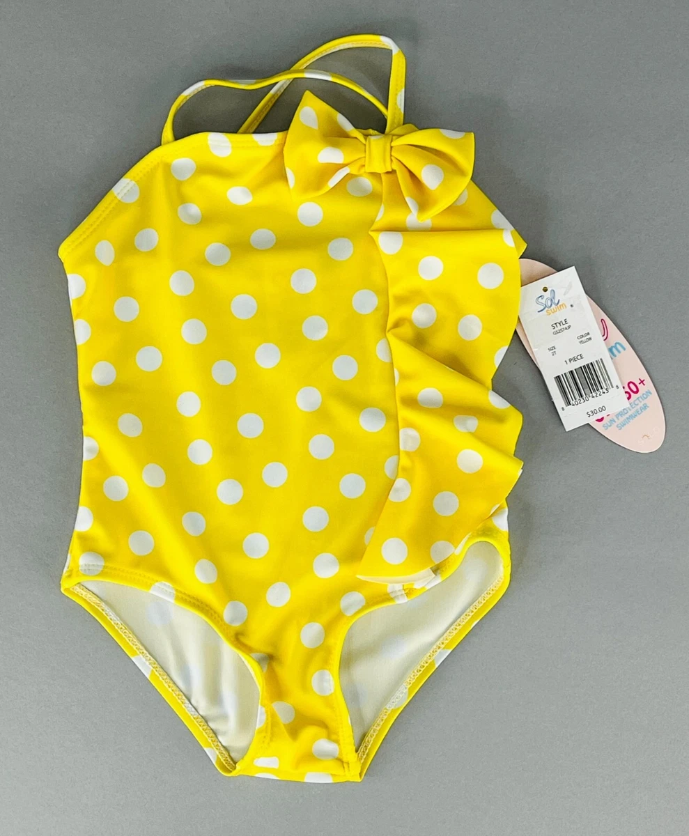 Yellow polka dot deals one piece swimsuit