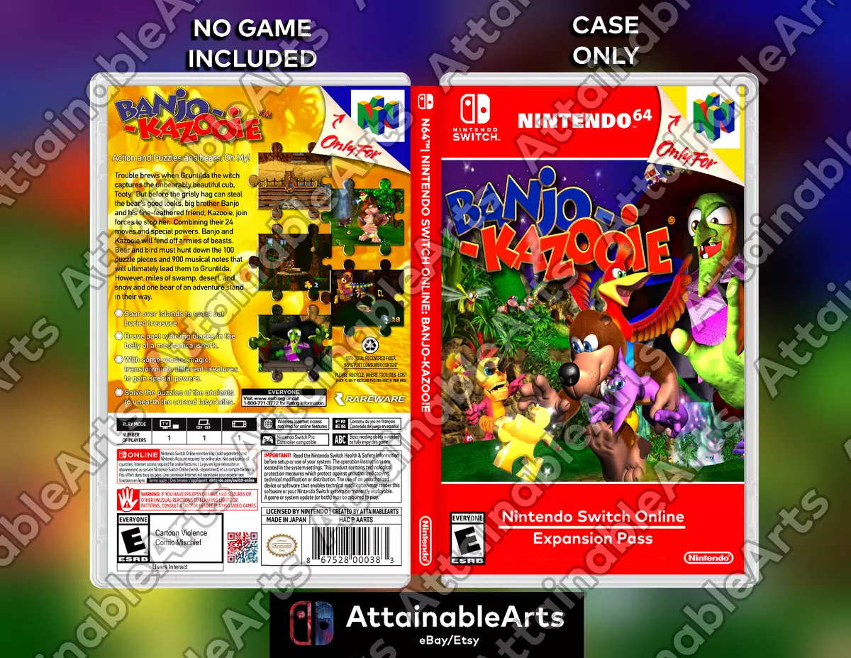 Banjo-Kazooie Nintendo Switch Custom Covers/Game Cases (Boxart) - NO GAME  INCL.