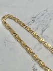 Vtg EMMONS Signed Gold Tone Coil Link Chain Bracelet Textured Fob Dangle 7.5" — photo 4