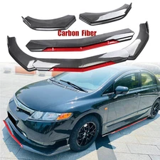 Front Bumper Lip Splitter Body Kit Spoiler For Honda Civic Sedan Carbon Fiber