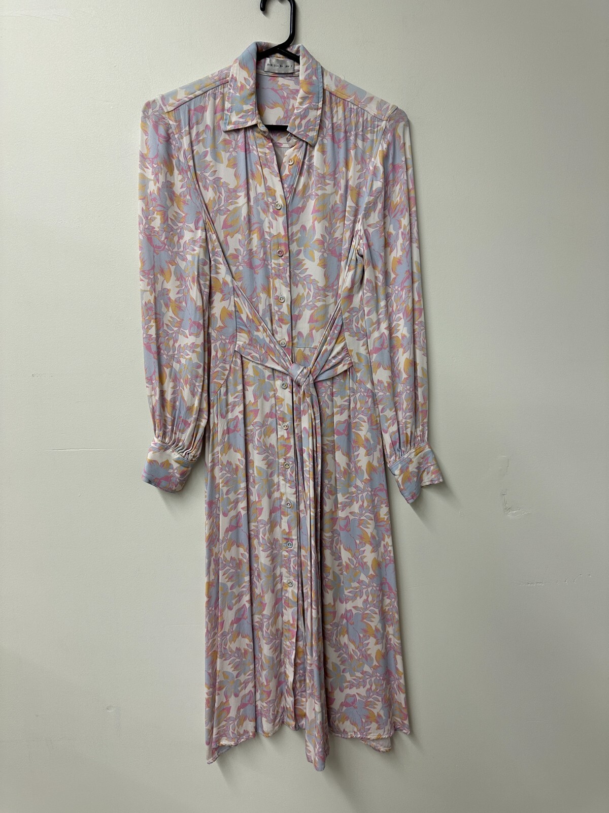 REBECCA VALLANCE Fleur Shirt Dress Floral Print LS AU 8 RRP 729 WITH DEFECTS image 4