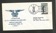 LAUNCHING U.S.S. QUEENFISH SSN-651 NUCLEAR SUB EB 25,1966 USS HYADES 