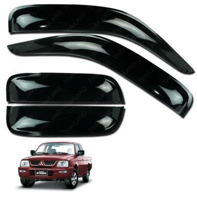 Wind Deflector Weather Guard Black For Mitsubishi L200 Strada Cab 2 Door 96 - 05
