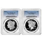 2024-S $1 Proof Morgan and Peace Silver Dollar 2pc Set PCGS PR70DCAM Blue Label
