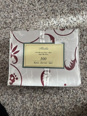 Bella New King Duvet Set 100% Cotton Sateen 300 Made In India