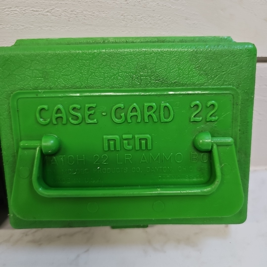 MTM 22 AMMO BOX Lot Of 2 Vtg Plastic Carrying Case Made In USA