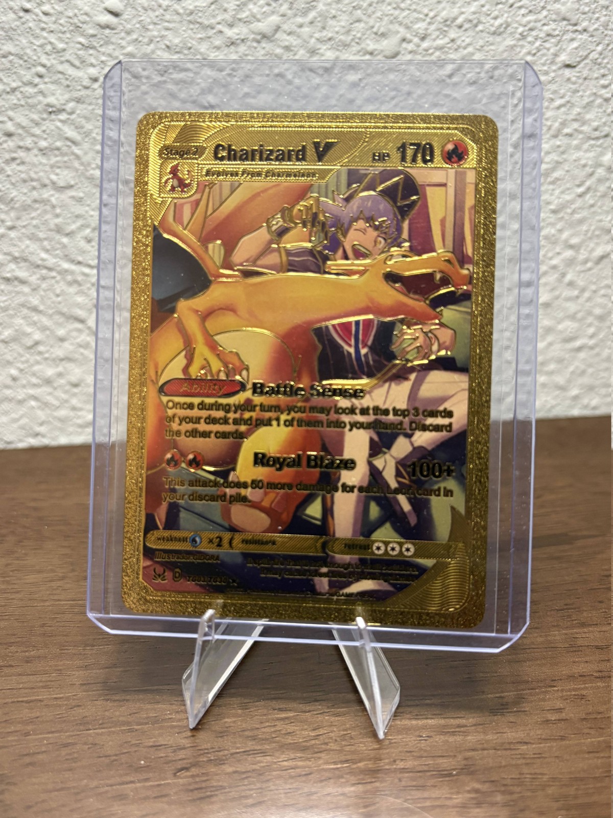 CHARIZARD V Gold Foil TG03/TG30 Fan Art hp 170 NM