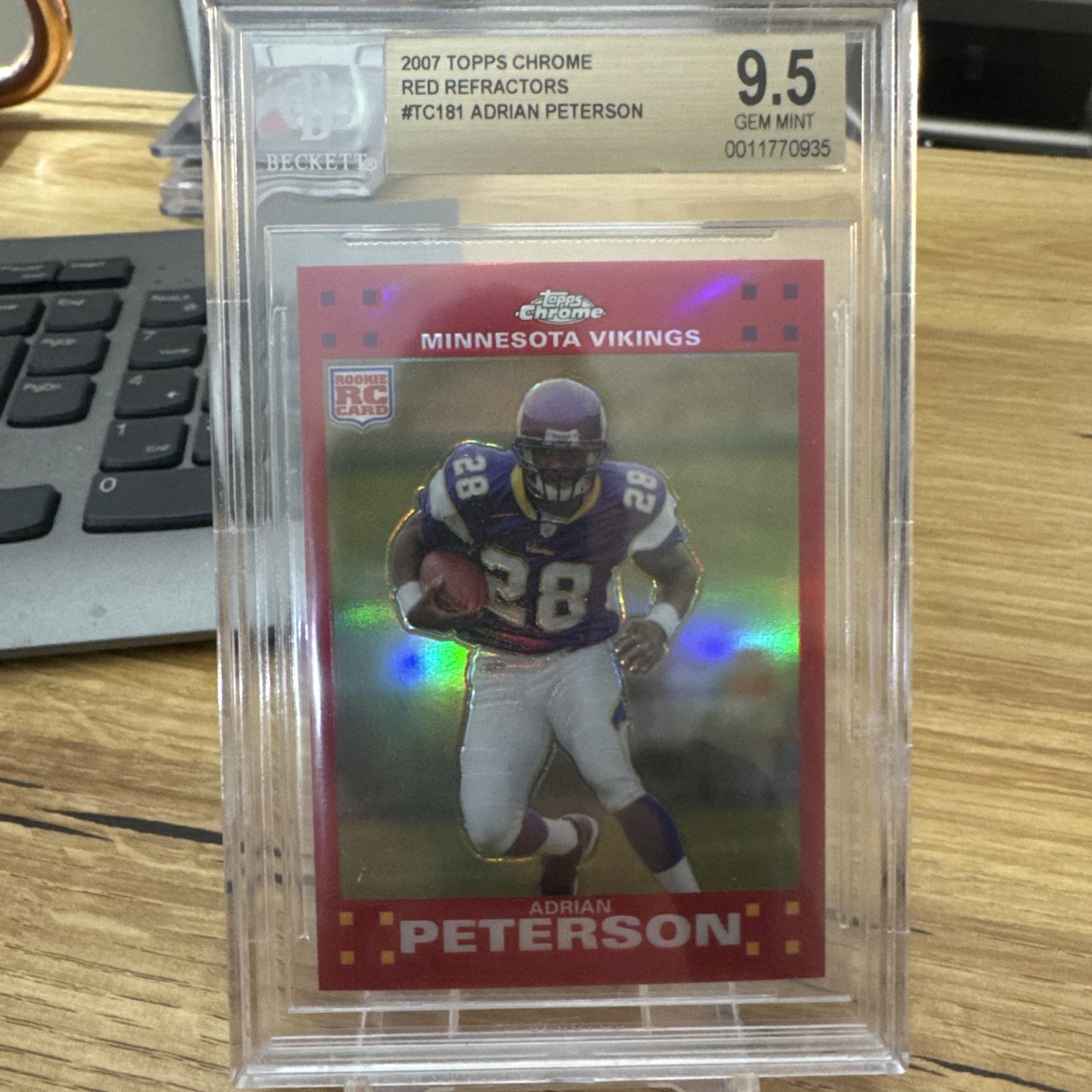 2007 Topps Chrome RED REFRACTOR #ED/139 Adrian Peterson RC BGS 9.5 GEM ROOKIE !!