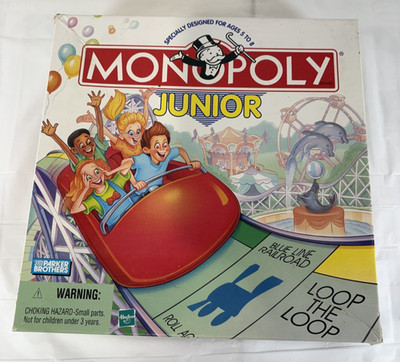1999 Monopoly Junior Jr. Parker Brothers COMPLETE Board Game Vintage