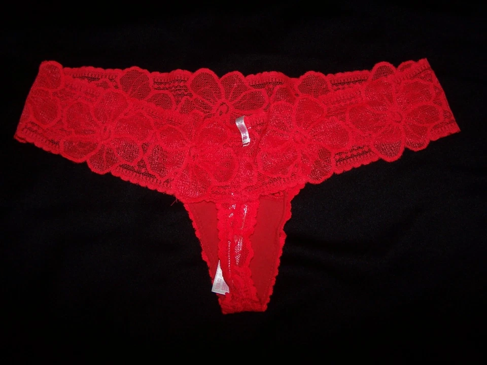 ROSA Victoria's Secret Tanga Extra Bajo Bragas, Rojo Caramelo Manzana Talla XS Foto 2 de 2