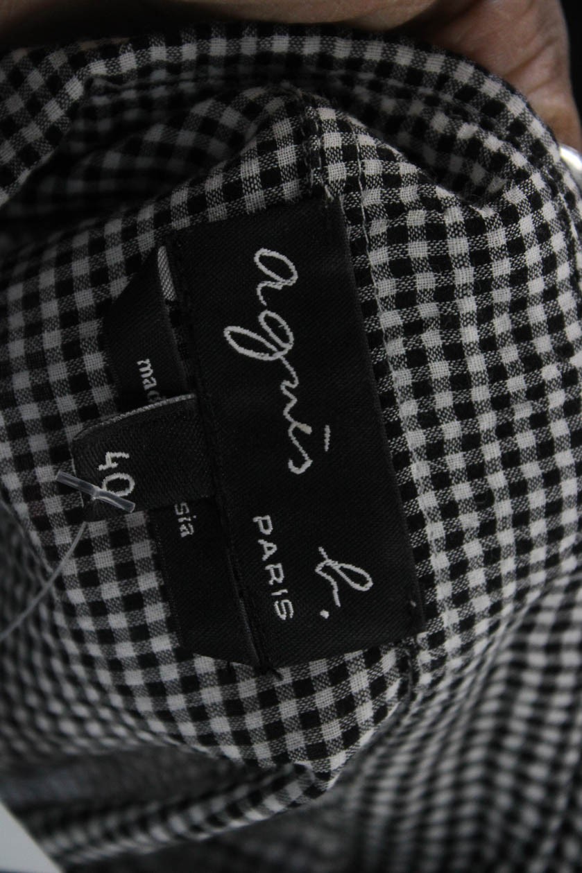 Agnes B Womens Basic Collared Check Button-Up Bla… - image 4