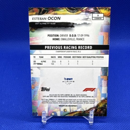 Topps Finest Formula 1 Gold Refractor Intimidators Esteban Ocon Alpine OCO /50 - Picture 2 of 2