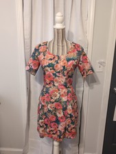 NWOT Gianni Bini Floral Dress Sheer Back Zipper Small Coquette Y2K