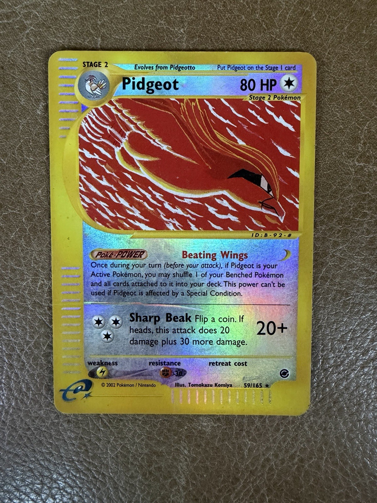 2002 Pokemon Pidgeot 59/165 Expedition Base Set Reverse Holo