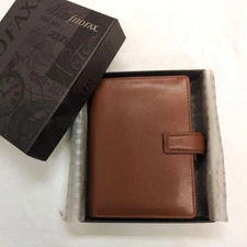 FILOFAX System Planner with Box Organizer Faux Leather Personal  Brown Bromley