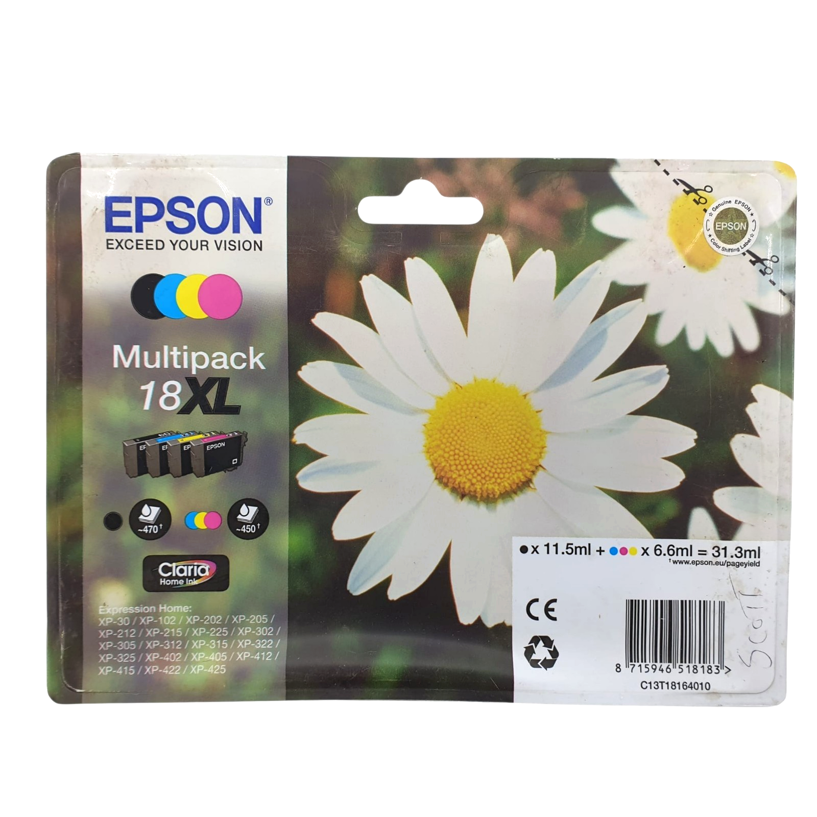 GENUINE EPSON DAISY 18XL T1816 MULTIPACK 4 INKS BK/C/Y/M INKS XP 102 205 305 BN - Image 3