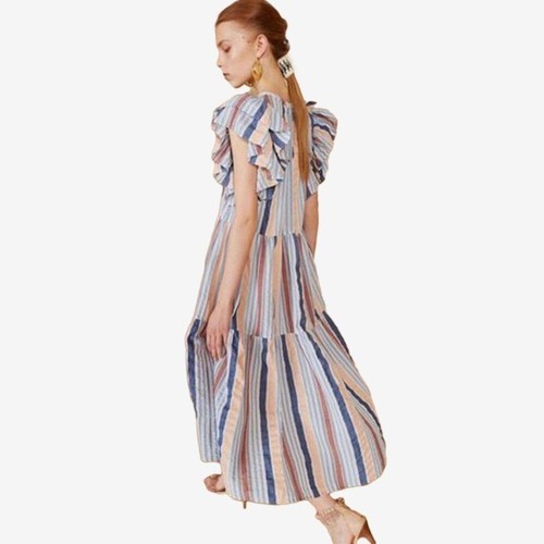 Ulla Johnson Leonie Striped Dress Size 2 Cotton Boho Cottagecore Prairie Summer - Picture 6 of 14
