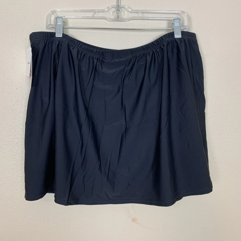 Croft And Barrow NUEVA Falda de Natación para Mujer 20W Negra Elastizada Tirar de la Abdomen Adelgada Foto 3 de 4