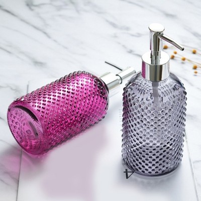 Modern Glass Soap Liquid Dispensers 400ml NonSlip Base For Kitchen Bathroom
