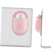 Stick-On Mouse Pouch, Universal Holder for Wireless Mice, Reusable Pink