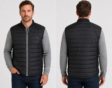 Men's Black USB Rechargeable Heated Lightweight Quilted Zip Front Puffer Vest XL