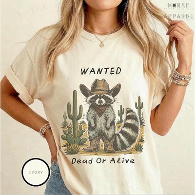 Western Raccoon Comfort Tee Funny Animal Trash Panda Humor Gift