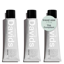 Davids Whitening Charcoal Travel Toothpaste, 1.75 Ounce (Pack of 3) 
