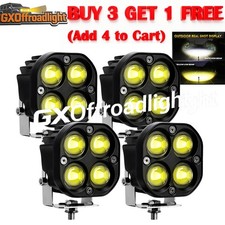 3Inch Driving Lamp fit ATV UTV OffRoad LED Dual Color Amber+White Pods Fog Light