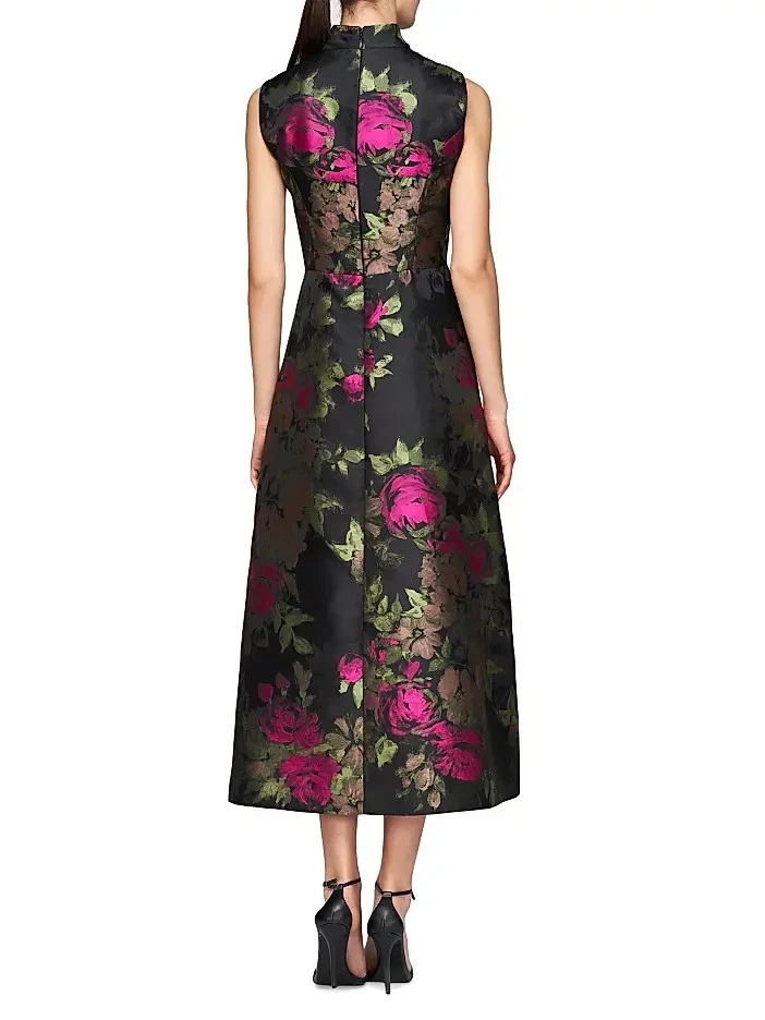 NEW, Kay Unger Rosemarie Floral Jacquard Cocktail Dress Size 12 #MD983 - Image 4 of 4