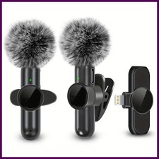 Wireless Lavalier Microphone With Windproof Cover Audio Video Recording Mini Mic