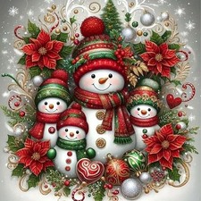 Christmas Diamond Painting Kit 5D Full Drill DIY Gem Art with Snowman Design for